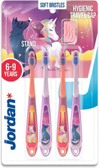 Jordan* ® | Step 2 Kids Toothbrush | 3-5 Years, Soft Bristles, BPA Free,4 Pack | Pink