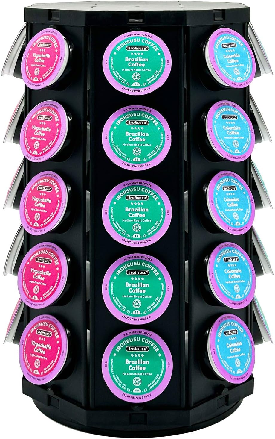 K Cup Coffee Pod Holder Storage Carousel Organizer Stand Compatible with 40 K-Cup Pods(black--01)