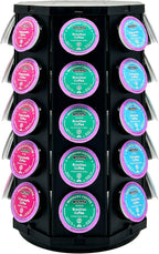 K Cup Coffee Pod Holder Storage Carousel Organizer Stand Compatible with 40 K-Cup Pods(black--01)