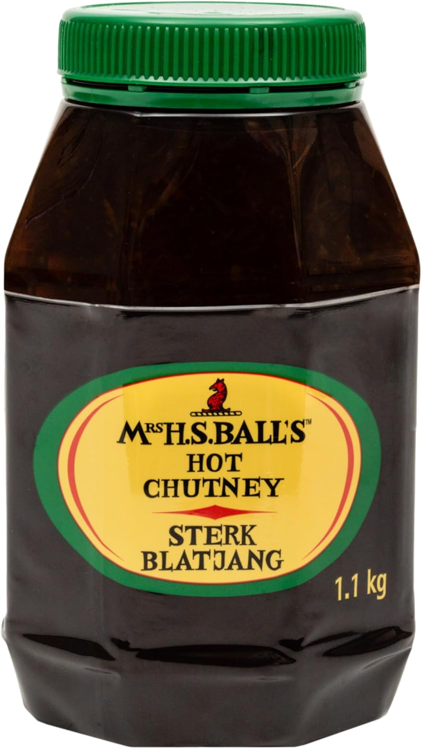 Mrs Balls HOT Chutney 1.1kg Wide Mouth Plastic Jar Imported from South Africa