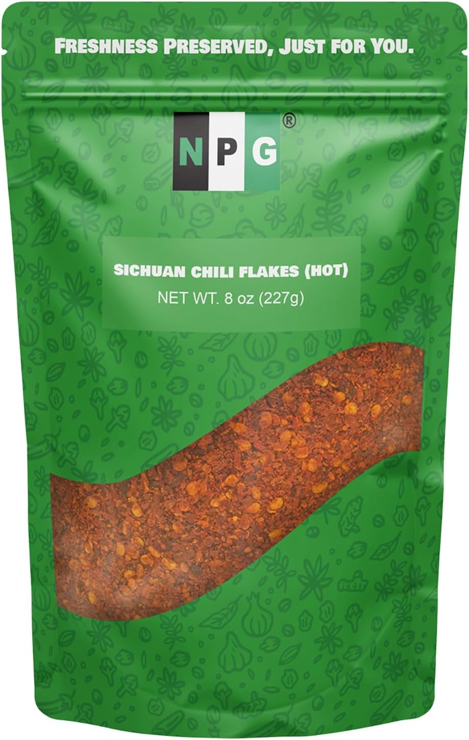 NPG Authentic Sichuan Chili Flakes 8 Ounce, Extra Hot, Szechuan Crushed Red Pepper Flake Bulk, Essential Spice Seasoning for Making Kimchi, Chili Oil, Stir-fry, Pizza, Salads, and Tacos