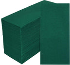 100 Pack Dark Green Paper Napkins, Disposable Linen Feel Guest Towels Cloth Like Hand Towels, Soft, Absorbent, Paper Hand Napkins for Christmas, Bathroom, Parties, Weddings, Dinners - 12" x 17"