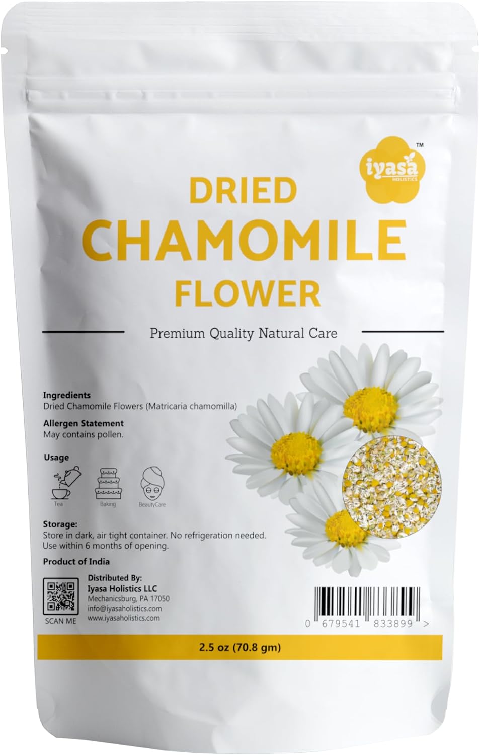 Iyasa Holistics Premium Quality Dried Chamomile Flowers 2.5 Ounce