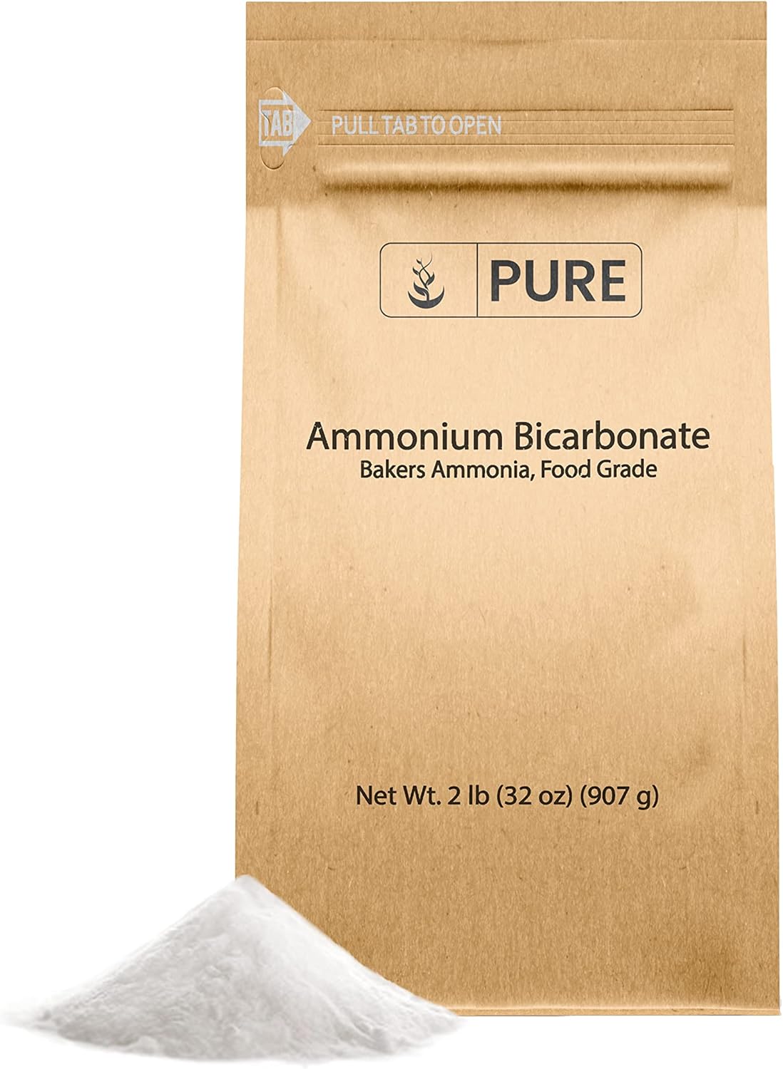 Pure Original Ingredients Ammonium Bicarbonate (2lb) Baker's Ammonia, Traditional Leavening Agent, Food Grade