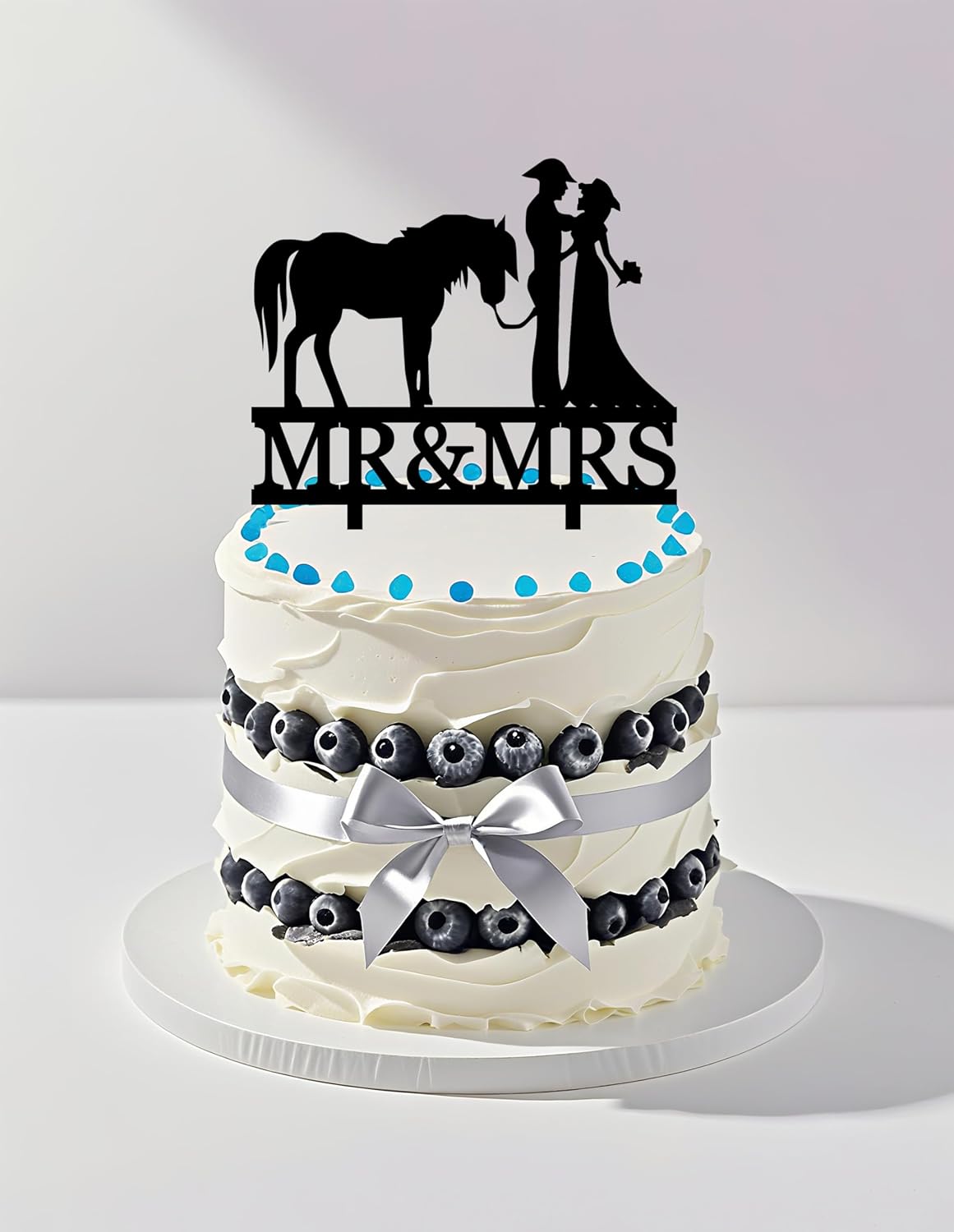 Cowboy and Cowgirl wedding cake topper Horse Wedding Cake Topper Farmer wedding cake topper Country Themed Cake Decor for Anniversary Bridal Shower Party