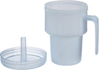HOMECRAFT Kennedy Cup, Spillproof Adult Sippy Cup with Handle & Secure Lid, 7 oz. No Spill Cups for Hot & Cold Liquids Lying Down, Daily Living Glasses for Disabled,Elderly, Blue (Pack of 1)