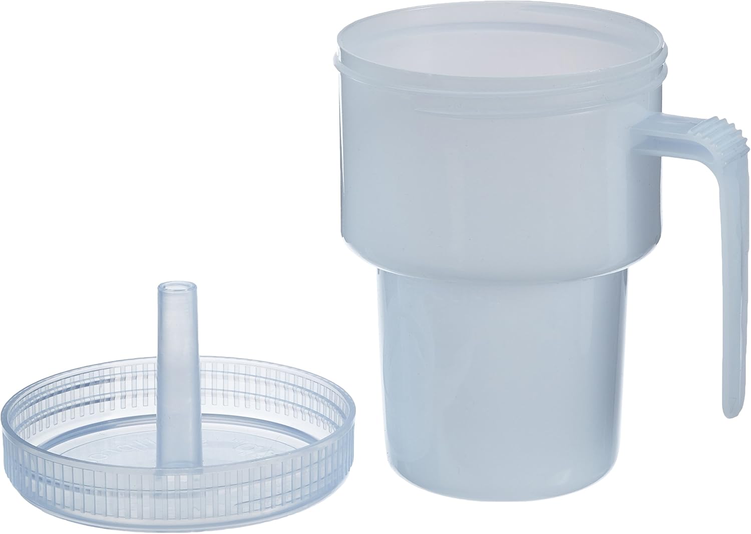 HOMECRAFT Kennedy Cup, Spillproof Adult Sippy Cup with Handle & Secure Lid, 7 oz. No Spill Cups for Hot & Cold Liquids Lying Down, Daily Living Glasses for Disabled,Elderly, Blue (Pack of 1)