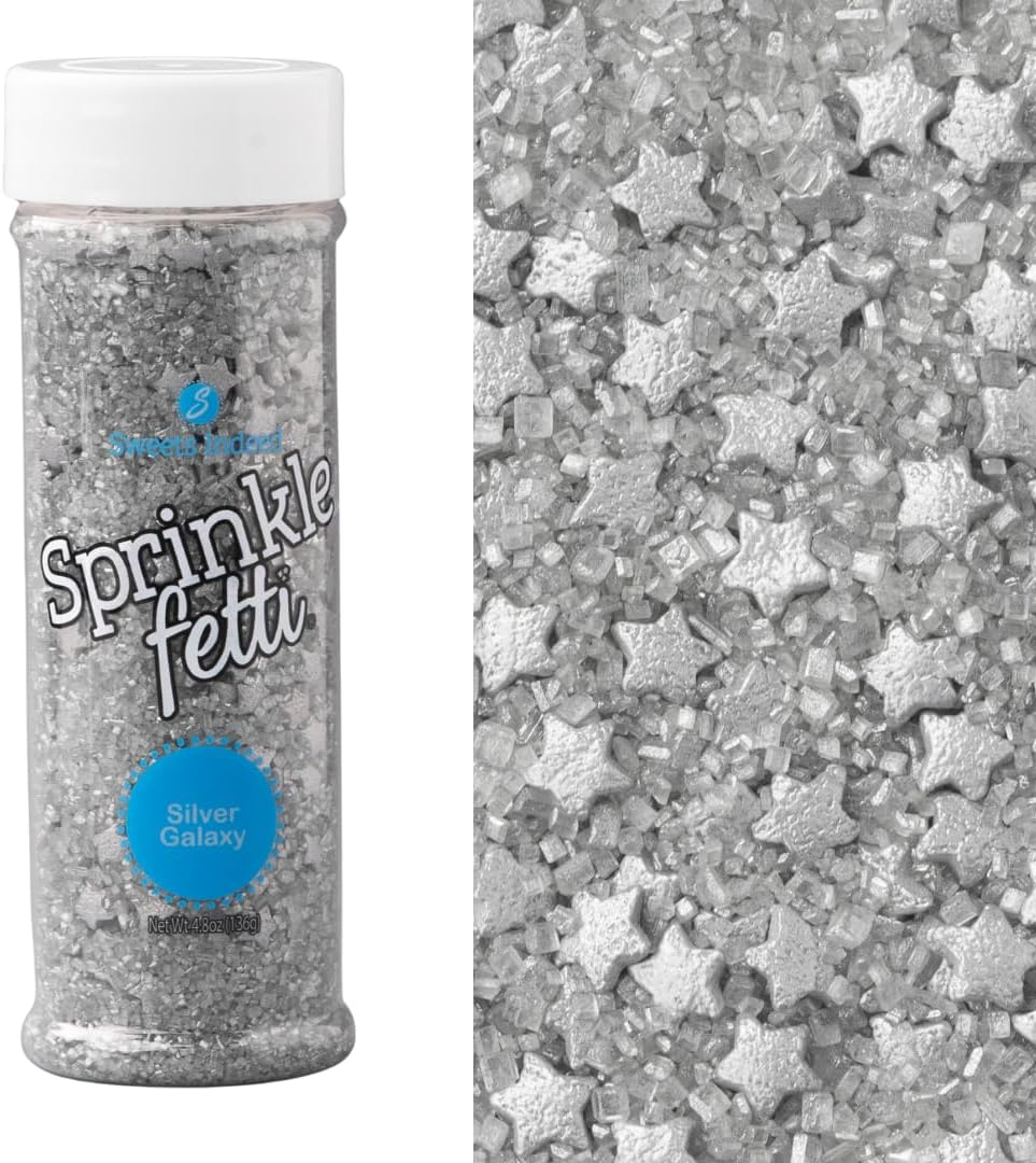 Sweets Indeed Sprinkles, Edible Sprinkle Sugar Mix, Perfect for Cake Decorations, Baking, Ice Cream, Cookies, Cupcake Topper (Starlight)