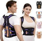 Posture Corrector for Women and Men, 5 Full Back Support Brace Rods, FSA&HSA Eligible, Adjustable Shoulder Straightener, Improving Hunchback Posture, Upper and Lower Back, Neck Pain Relief, Large