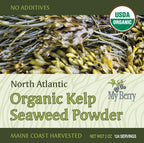 Organic Maine Coast Kelp Seaweed Powder 2oz by My Berry | Dark Green, Fresh Kelp Only | (Ascophyllum Nodosum) | US Atlantic Ocean Grown