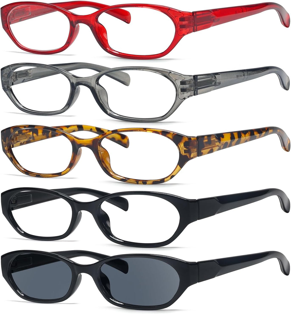 Eyekepper 5 Pack Reading Glasses Women - Spring Hinge Ladies Readers +1.50