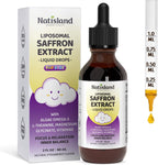 Liposomal Saffron Drops for Kids, Organic Saffron Extract Supplements with Holy Basil, Rosemary for Focus, Attention & Brain Support, Vegan, Alcohol-Free, Strawberry Flavor, 2 FL OZ