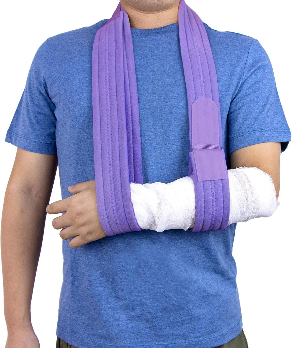 Arm Sling Adjustable Arm Support Strap Lightweight Comfortable Shoulder Immobilizer for Women and Men Right Left for Wrist Hand Elbow Injured 63 inch (Purple)
