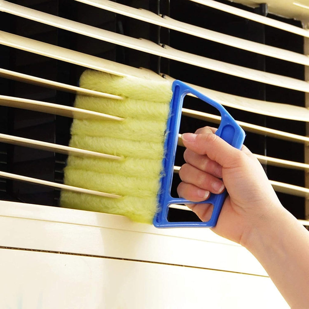 Blinds Cleaning Brush with Handle & Hook, Washable 7 Fingers Dusting Cleaner and Air Vent Cleaner- Compact 6.3" L × 5.3" W × 0.6" H