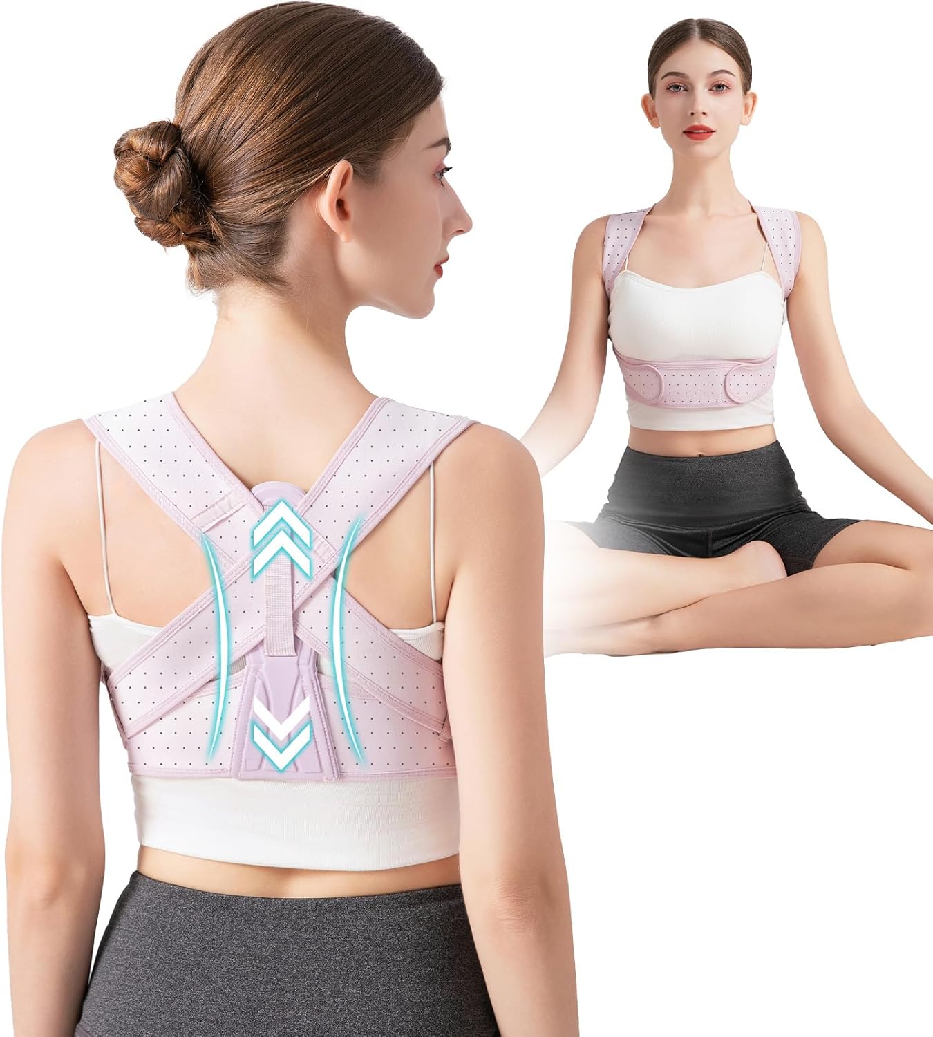 Posture Corrector For Women, Adjustable Back Brace For Posture, Back Posture Corrector Providing Pain Relief From Lumbar, Neck, Shoulder, And Clavicle, Back (S/M Upper Waist 27-35 Inch)