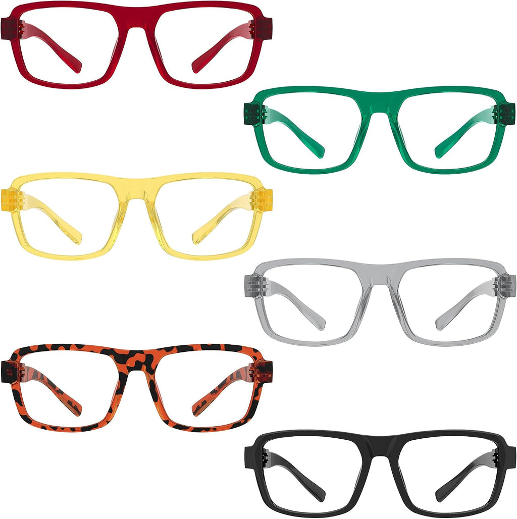 Eyekepper 6 Pack Metalless Reading Glasses - Screwless Spring Hinges, Large Frame Readers for Women and Men +0.50