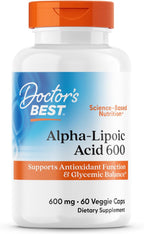 Doctor's Best Alpha Lipoic Acid Supplement 600mg - Alpha-Lipoic Acid Caps for Men & Women, ALA Antioxidant Support for Nerve Health, Aids in Cellular Function, Non GMO, Gluten Free - 60 Veg Capsules