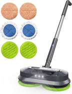 BLONEX Cordless Electric Mop with Spray & Detachable Water Tank, Lightweight Electric Spin Mop with Headlights for Hardwood Tile Laminate Floors, Long-Lasting Battery, Self-Propelled Floor Cleaner