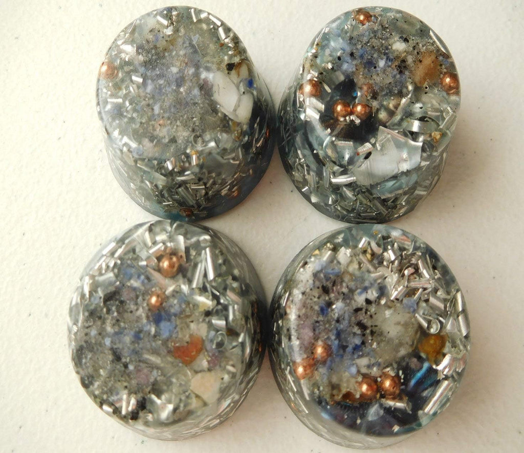 Small Tower Busters 4 Light Blue Orgone Generator Energy Accumulator PERFECT GIFTING TOOL!!!! Made 528Hz Frequency with OM Chants Many Beautiful Ingredients and Colors!!