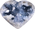 Large Raw Blue Celestite Crystal Geode Heart Shape Natural Healing Crystal Cluster Irregular Celestine Stone Home Decor 4-6 Lbs