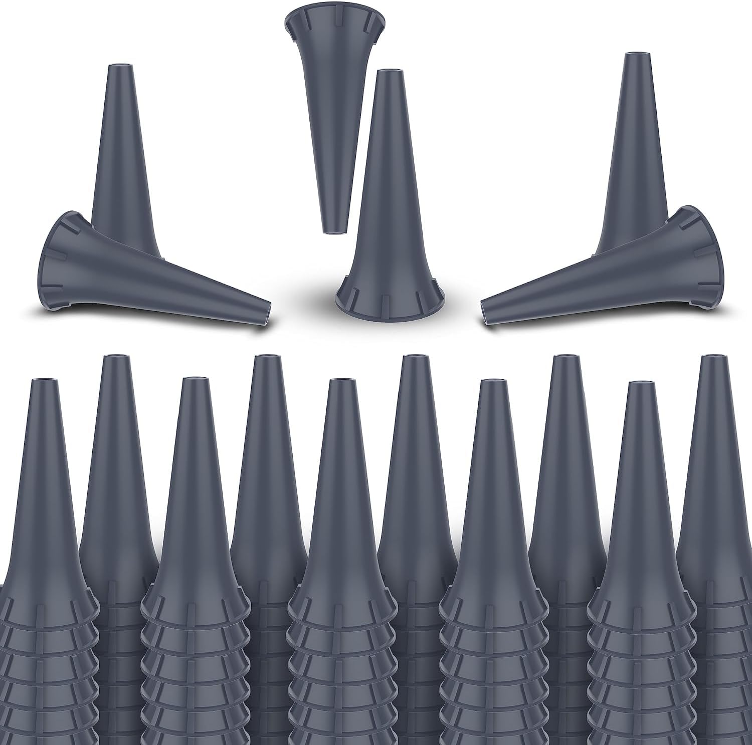2.5mm Disposable Ear Specula Tips for Universal Otoscopes – Compitible with W-E-L-C-H A-L-L-Y-N, K-a-W-e, RIES'TER, H.E.I.N.E| Plastic Replacement Covers | Gray | Pack of 100