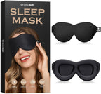 Sleep Eye Mask for Men Women, 3D Contoured 100% Blackout Eye Mask for Sleeping with Adjustable Strap, Soft and Comfortable Night Blindfold, Shade Cover for Travel Shift Work Nap, Black