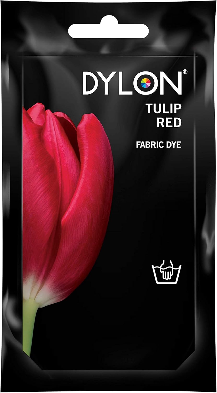 Dylon Hand Dye, Fabric Dye Sachet for Clothes & Soft Furnishings, 50g - Tulip Red