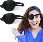 Eye Patches for Adults，2 Pcs Medical Eye Patches for Amblyopia Lazy Eye Patches for Left or Right Eyes，Black 3D Adjustable Eyepatch (Black)