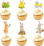 24 pcs Easter Cupcake Topper, Bunny Cupcake Picks Spring Baked Goods Perfect for Easter Day Theme Party Decorations