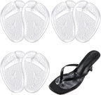 6Pcs Gel Metatarsal Pads for Thong Sandals Toe Protectors, Soft Reusable Forefoot Cushion Inserts for Flip Flop, Self-Adhesive Non Slip Shoe Cushion Inserts for Metatarsal Support Pain Relief