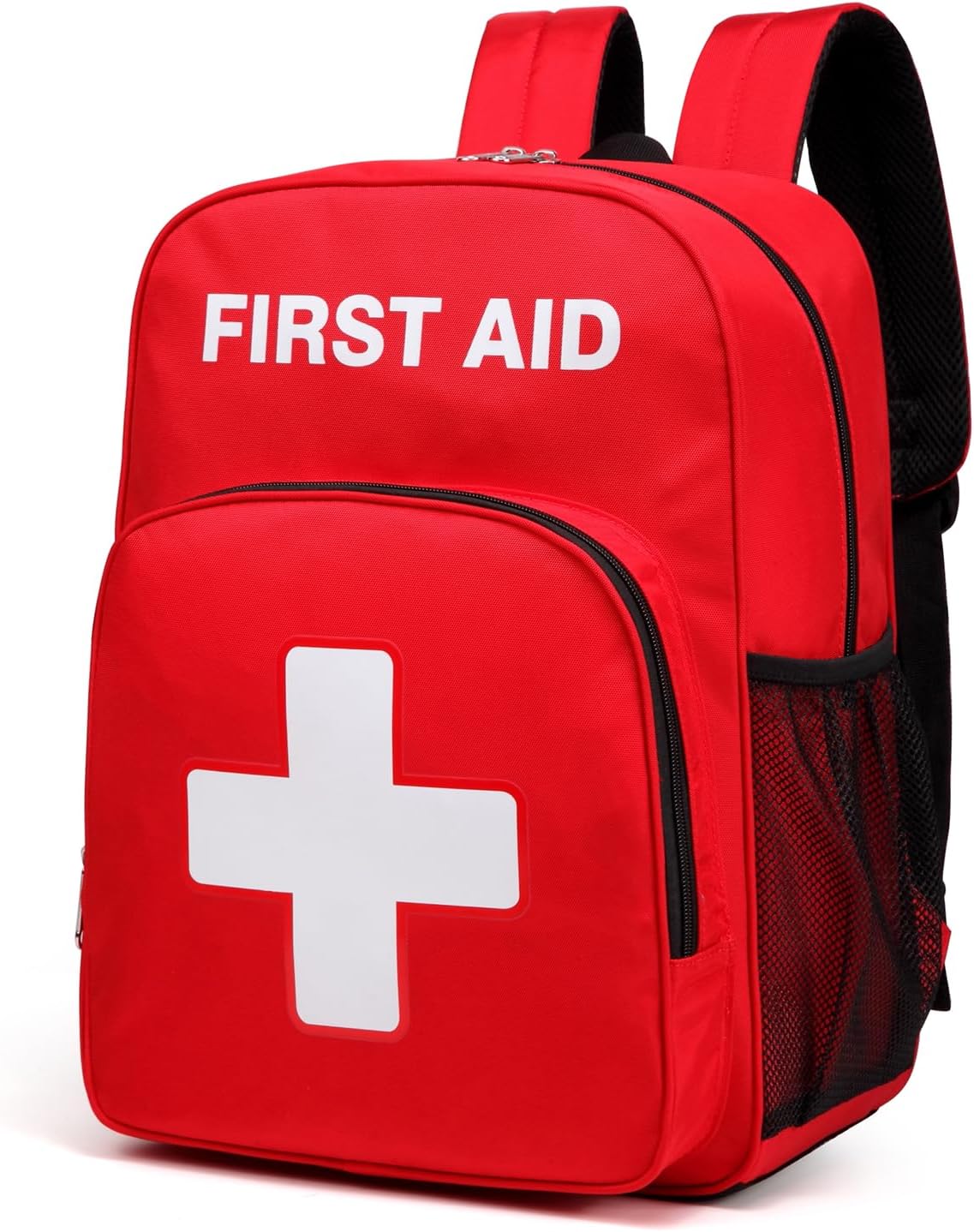 Gatycallaty First Aid Backpack Emergency Medical Empty Waterproof Survival First Responder Trauma Bag Travel Home Outdoor Camping (Red)