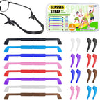 SMARTTOP Kids Glasses Strap with Storage Box, 8 Pack Eyeglass Sunglasses String Strap Holder Eyewear Retainer, Silicone Elastic Sports Toddlers Glasses Strap with Ear Grips 8 Colors