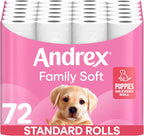 Andrex Family Soft Toilet Tissue 72 Toilet Rolls (Previously Andrex Gentle Clean Toilet Paper), Gentle on your Family’s skin– Bulk Pack of 72 Toilet Rolls, Packaging May Vary