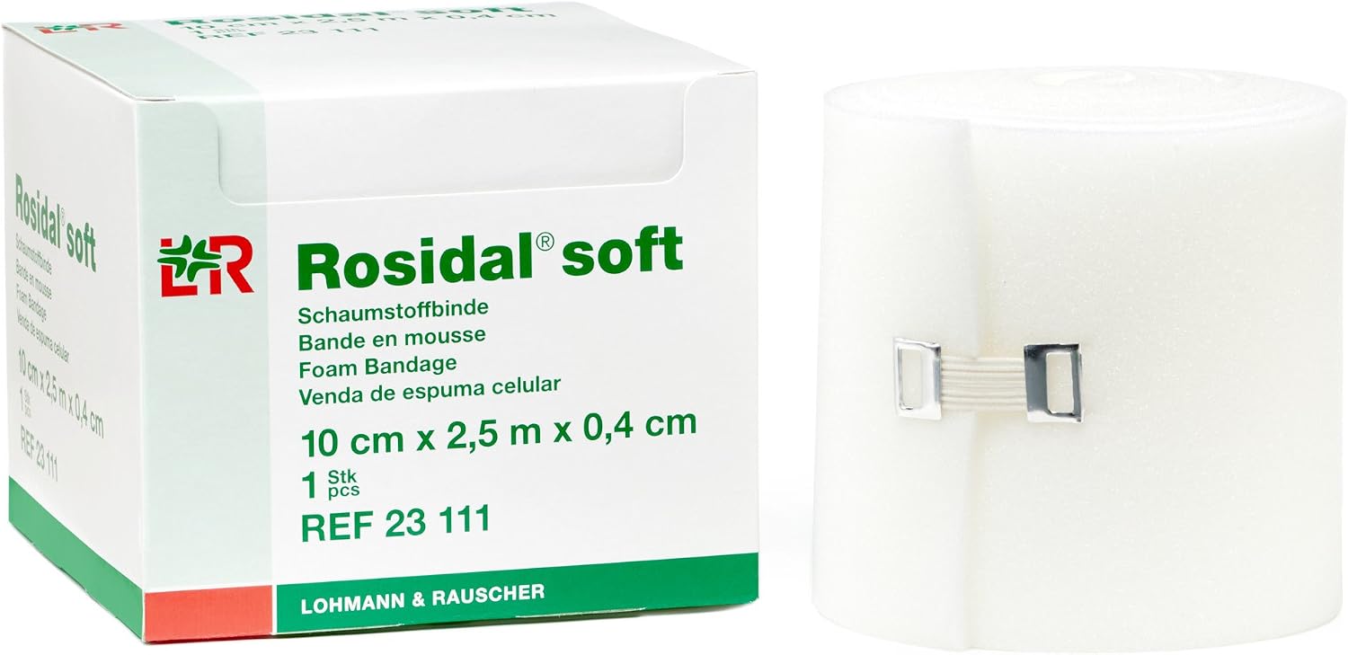 Rosidal Soft Foam Padding, Foam Dressing & Lymphedema Padding for Compression Distribution, 10cm x .4cm x 2.5m (4" Wide x .16" Thick x 2.7yds.), Sold Individually