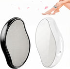 2PCS Crystal Hair Eraser for Women Reusable Hair Remover Stone, Painless Crystal Hair Remover for Women and Men, Magic Painless Exfoliation Hair Removal Tool (Black and White)