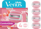 Gillette Venus ComfortGlide White Tea Women's Razor Refills, 4 Refill Cartridges, Fits Venus Reusable Razor Handles, 3-Bladed with Built-in Shave Gel Bars