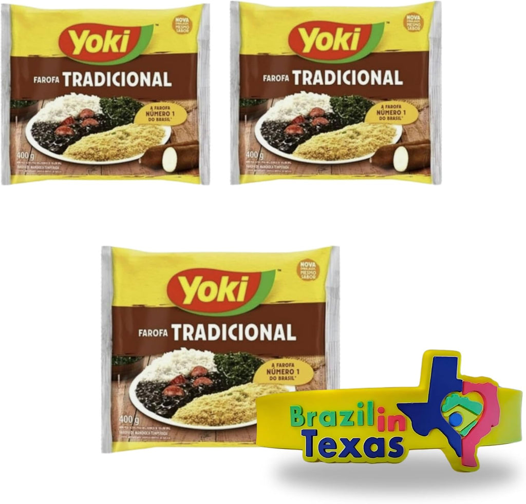 Yoki Farofa Temperada 14.1oz (400g) – Seasoned Cassava Flour | Pack of 3