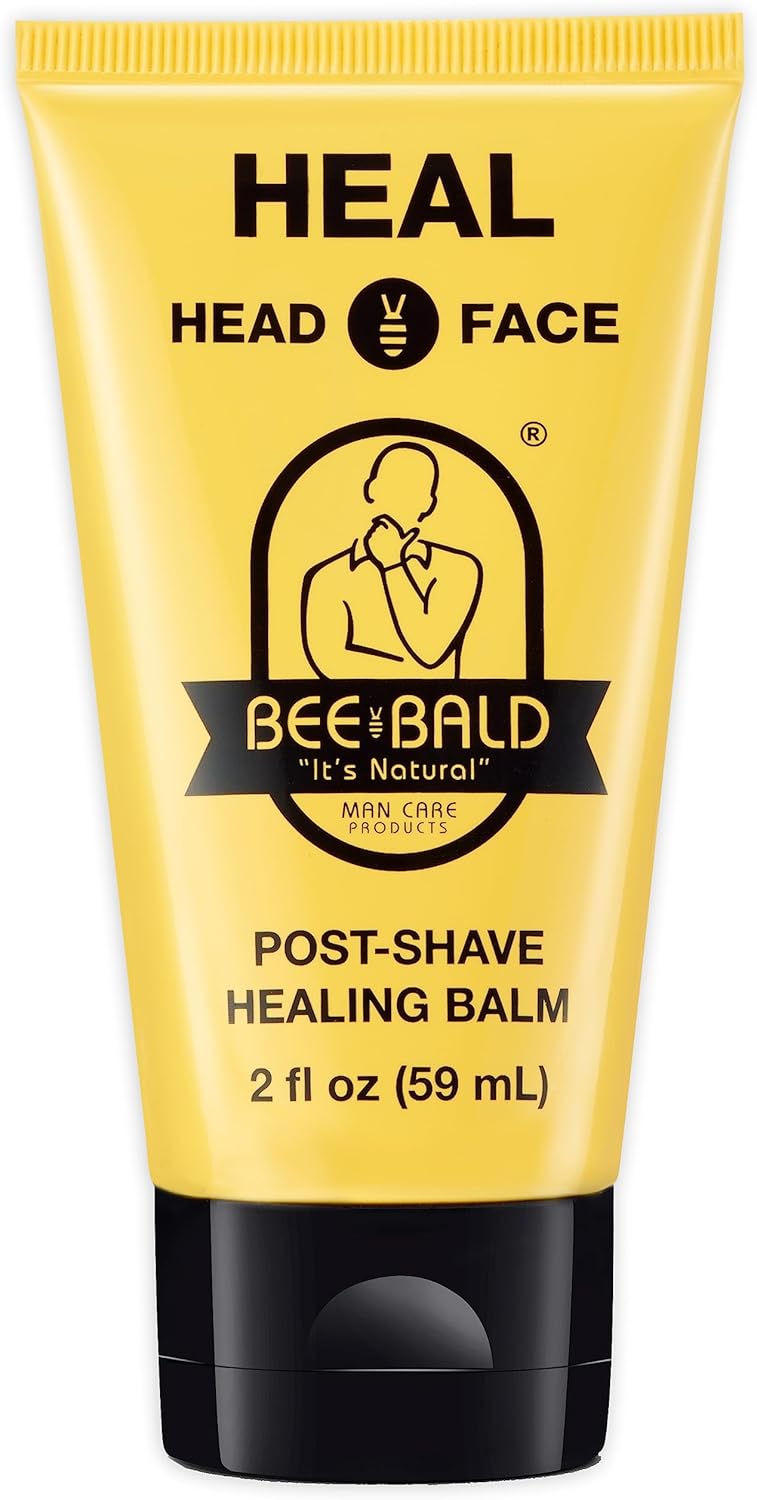 Bee Bald HEAL Aftershave for Men Healing Balm, Immediately Calms & Soothes Damaged Skin, Treats Bumps, Redness, Razor Burn & Other Shaving Irritations (2 Fl Oz)