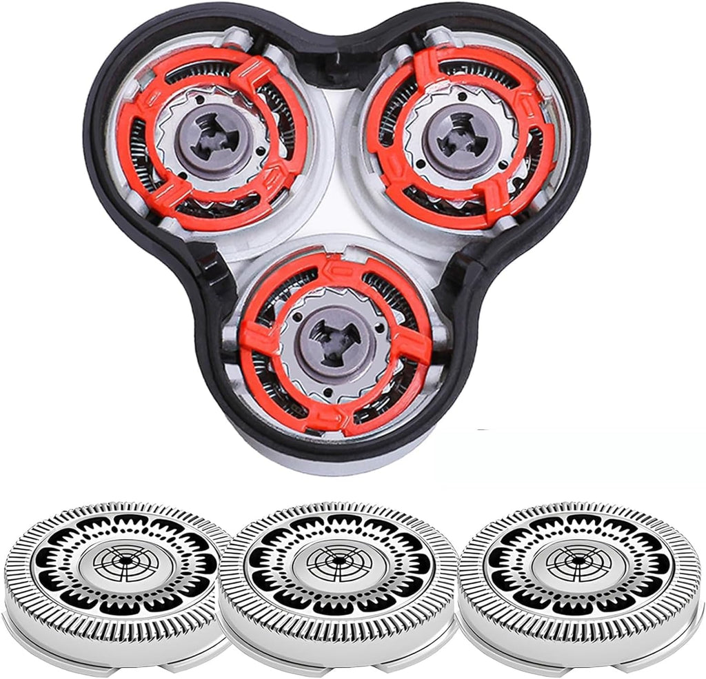 SH90 Replacement Shaver Heads Compatible with Philips Norelco Series 9000, Replacement Blades Compatible with Philips Electric Shaving Series 9000 and Series 8000 (Includes Base)