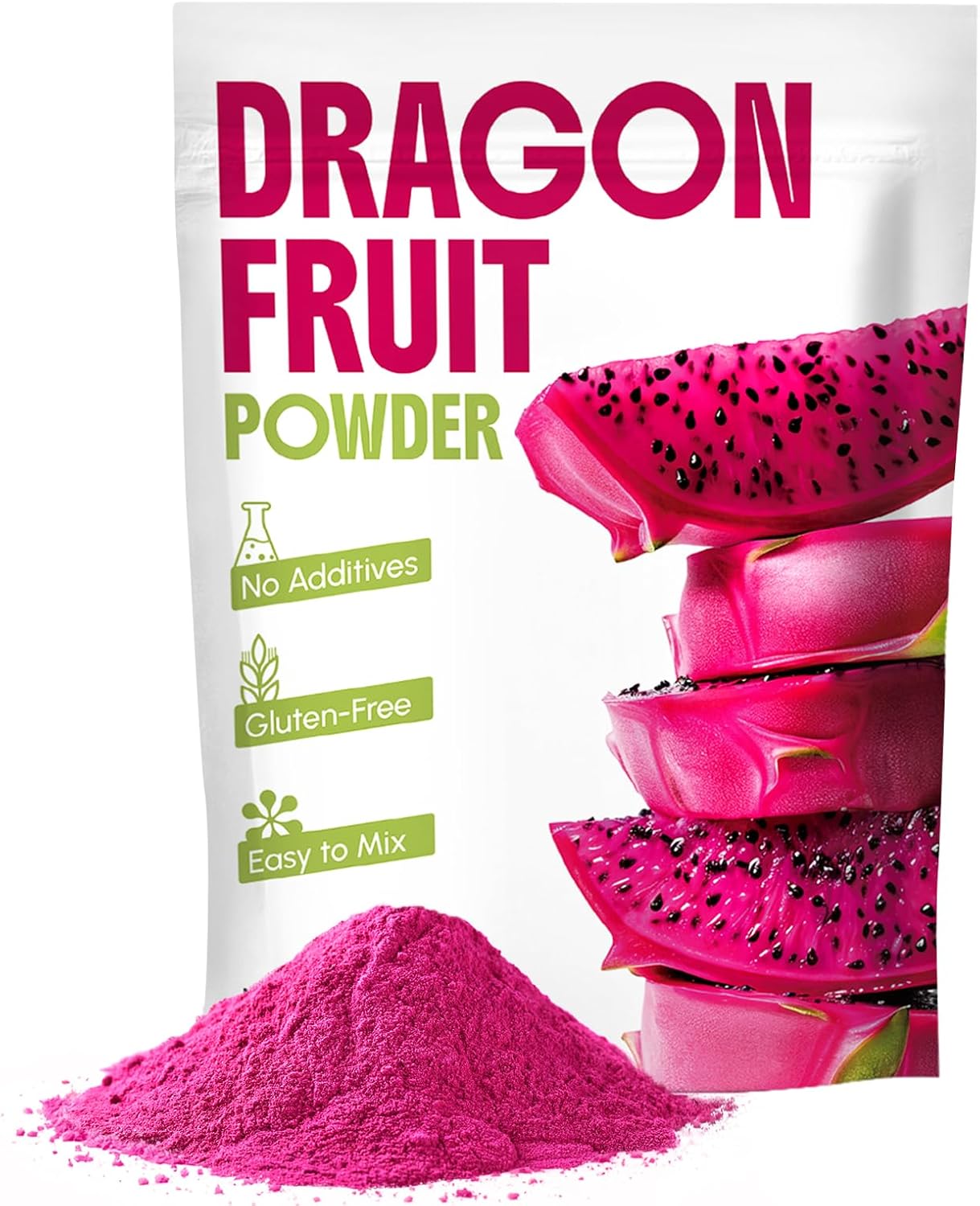 CCNature 4oz Dragon Fruit Powder, Pitaya powder | Natural food coloring | Great Flavor for Baking, Drinks, Dragonfruit Syrup, Smoothies | No Sugar & Additives, Non-GMO & Vegan Friendly