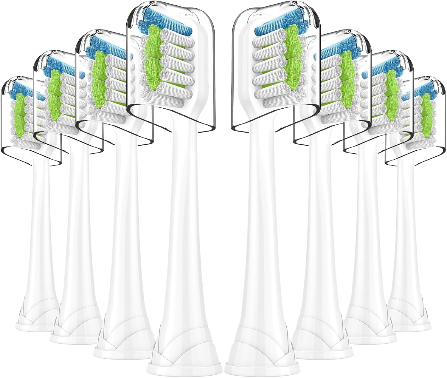 Replacement Brush Heads Compatible with Philips SoniCare Electric Toothbrushes, Dupont Bristles for Effective Cleaning, Click-on System, 8 Pack, White