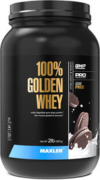 Maxler 100% Golden Whey Protein - 24g of Protein per Serving - Whey Protein Powder for Pre Post Workout - Fast-Absorbing Whey Concentrate, Isolate & Hydrolysate Blend - Cookies & Cream 2 lb