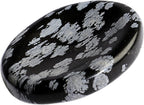 Anaya Agate Snowflake Obsidian Worry Stones Certified Crystal Thumb Worry Stone for Anguish Relaxing and Soothing Balance Stones for Meditation, Stress Relief Crystals and Healing Stones for Men Women