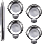 4PCS Metal Weighing Powder Pan with 1 Scoop – Mini Digital Scale Tray for Reloading Jewelry Liquid Powder Lab Supp