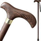 Handmade Wooden Walking Cane for Men Women Stylish Natural Wood Walking Sticks with Wrist Strap and Rubber Tips - 36 Inches