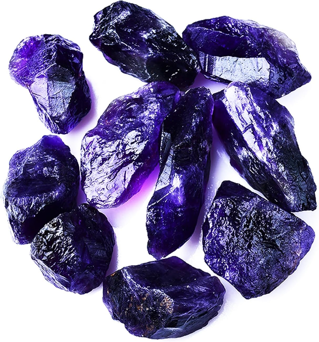 Raw Crystals, Large 1.2-2.0" Healing Crystal Natural Rough Stones for Intuition,Chakra,Meditation,Decoration,Polishing,Energy Work (Dark Amethyst, 3.5oz-0.8-1.2"raw Crystals)
