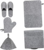 Sauna Felt Set Complete Kit Slippers Bag Cushion Gloves Hat for Men Women