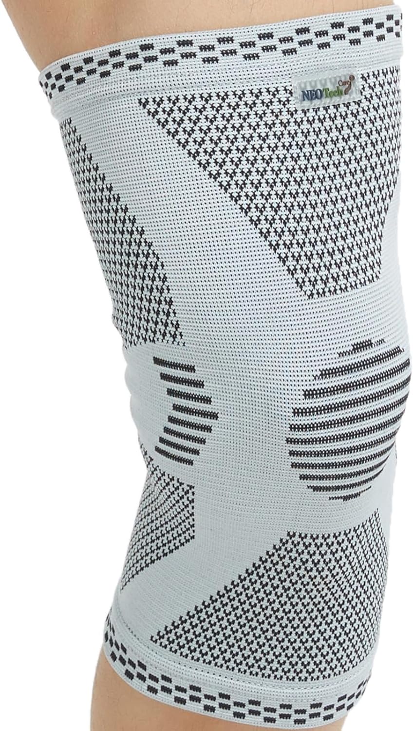 NeoTech Care Knee Support Brace - Breathable - Men, Women, Right or Left (Gray, Size XL, 1 Unit)