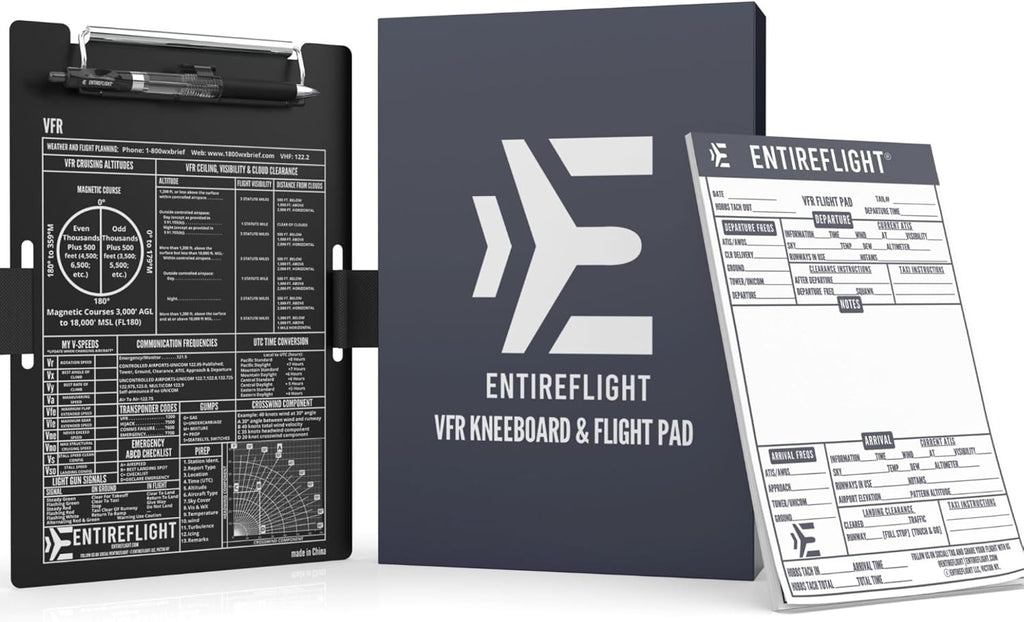 VFR Pilot Kneeboard Aviation Knee Board with Flight Notepad | Pilot Accessories for Student Pilot Essentials | Premium Aluminum Kneeboard Pilot Gear Supplies | Flight Simulator Accessories