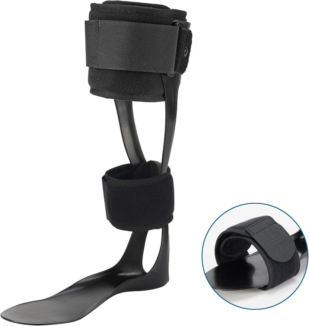 AFO Drop Foot Brace, Drop Foot Stabilizer, AFO Support for Walking, Lightweight, Trimmable, Polyethylene, fits Most Shoes Easily (Left, Medium)